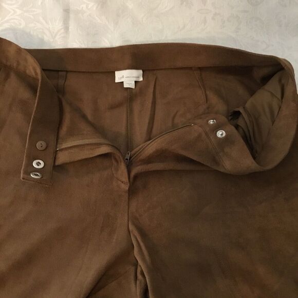 Suede 2 pc Zip Jacket ankle pants suit L (12/14) Old Money Clean Girl J. Jill - Picture 16 of 16